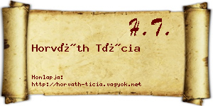 Horváth Tícia névjegykártya